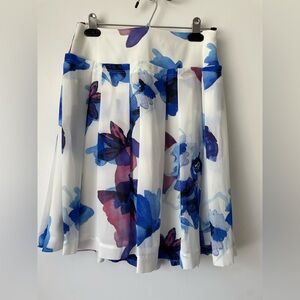 Banana Republic Floral Blue and Purple Women's Skirt, 00P, NWT